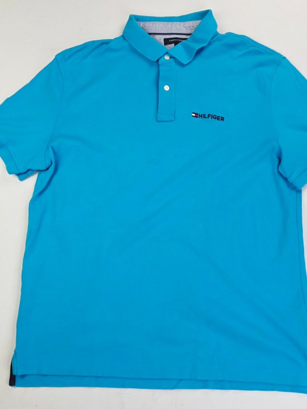 Tommy Hilfiger Classic Fit Embroidered Chest Logo Mens Blue Size XL Cotton Polo